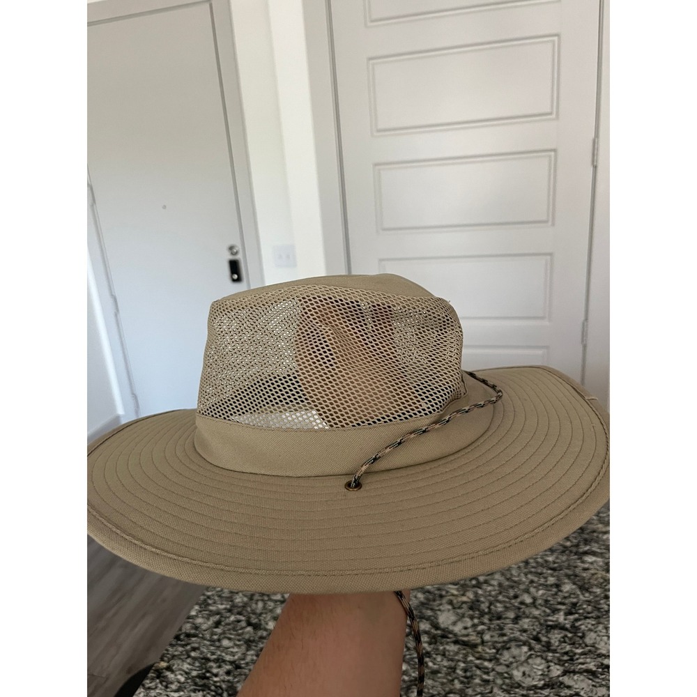 Swiss Tech Tan Mesh Boonie Sun Hat Wide Brim Hiking Fishing Outdoor Mens SM